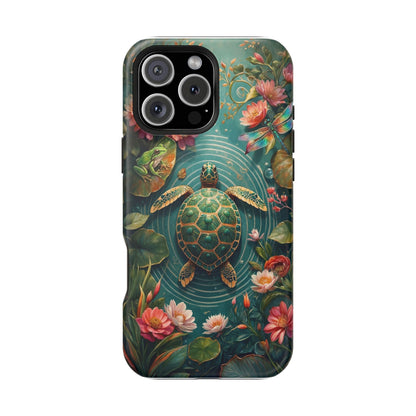 Turtle Floral Phone Case - Sea Turtle MagSafe iPhone Case - LucyKay store