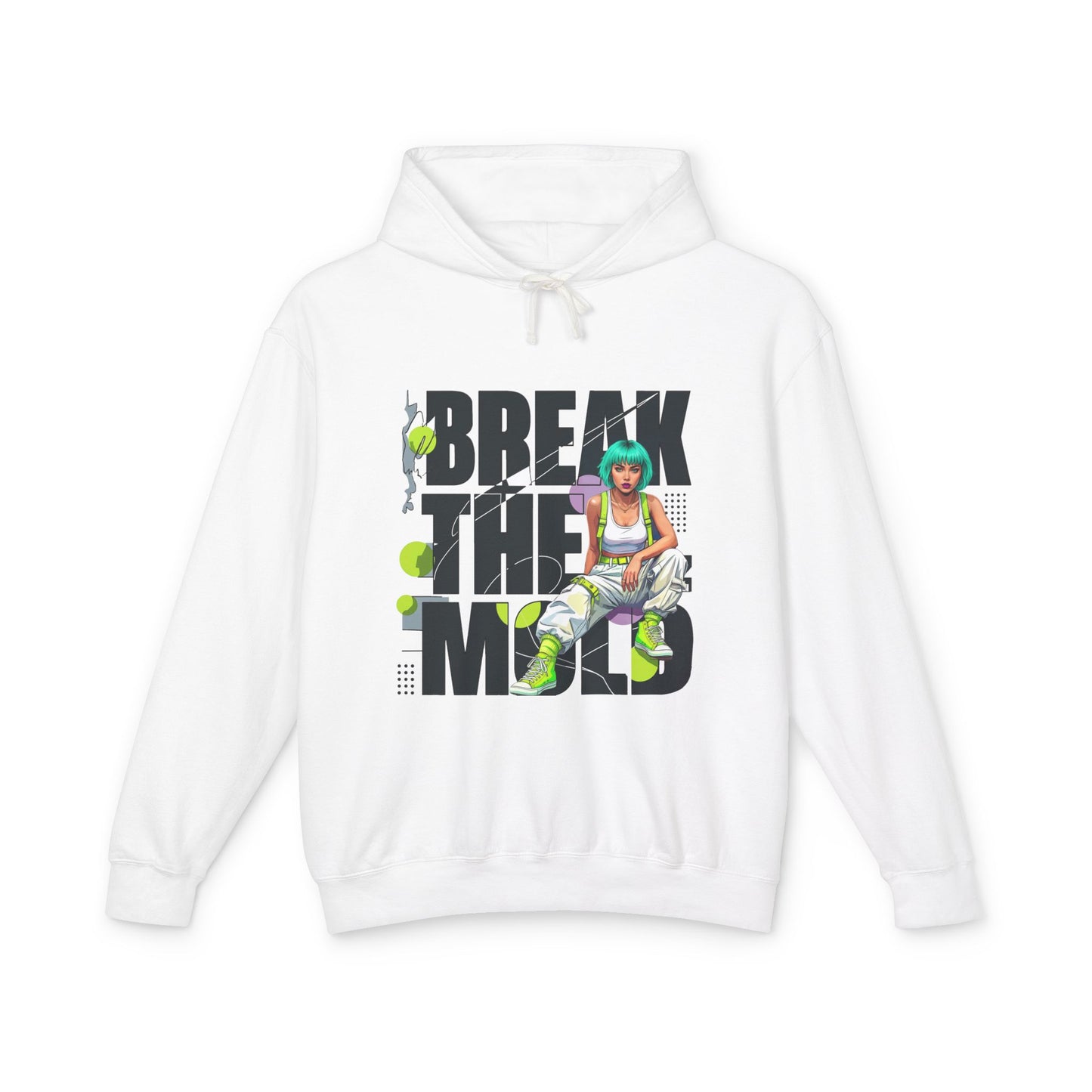 Break The Mold Hoodie | Bold Typography, Neon Accent - LucyKay store