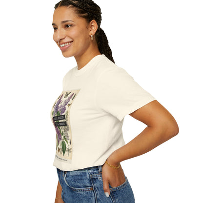 Lilac Floral T-Shirt | Vintage Garment - Dyed Cotton Tee - LucyKay store