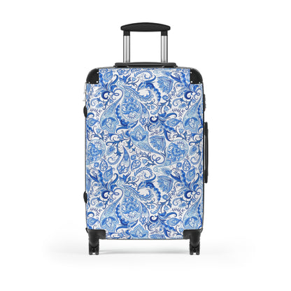 Blue Paisley Carry - On Suitcase - LucyKay store