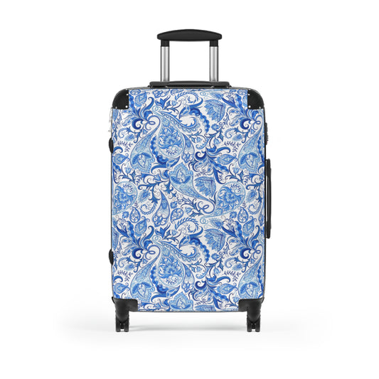 Blue Paisley Carry - On Suitcase - LucyKay store