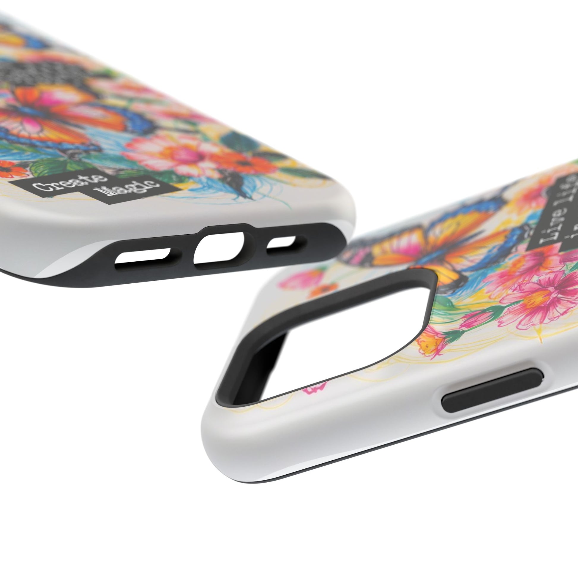 iPhone Cases - Colorful Butterfly and Flower Sketch - Impact - Resistant Cases - LucyKay store
