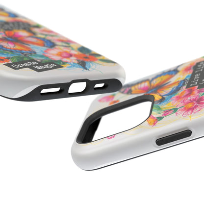 iPhone Cases - Colorful Butterfly and Flower Sketch - Impact - Resistant Cases - LucyKay store