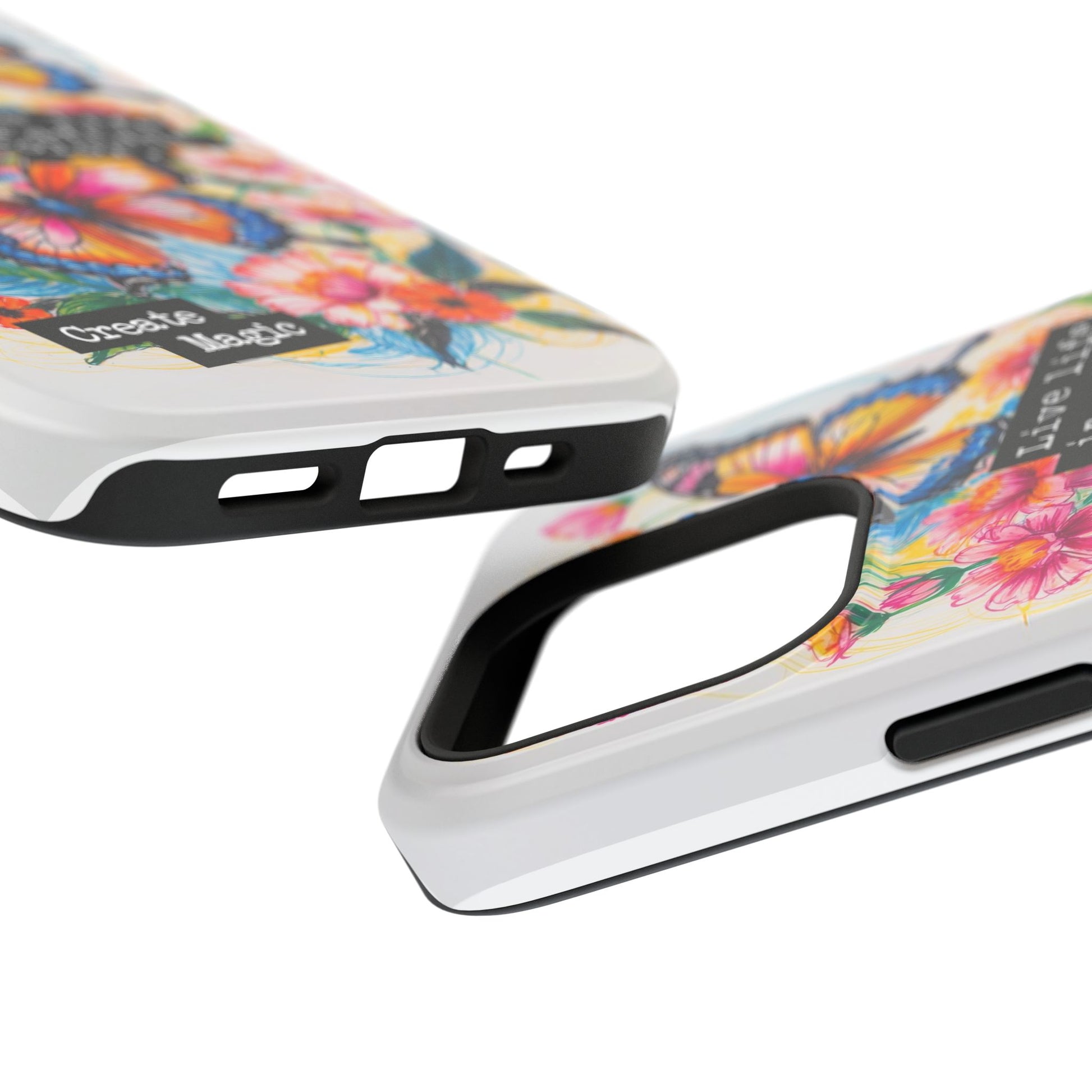 iPhone Cases - Colorful Butterfly and Flower Sketch - Impact - Resistant Cases - LucyKay store