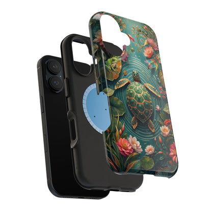 Turtle Floral Phone Case - Sea Turtle MagSafe iPhone Case - LucyKay store