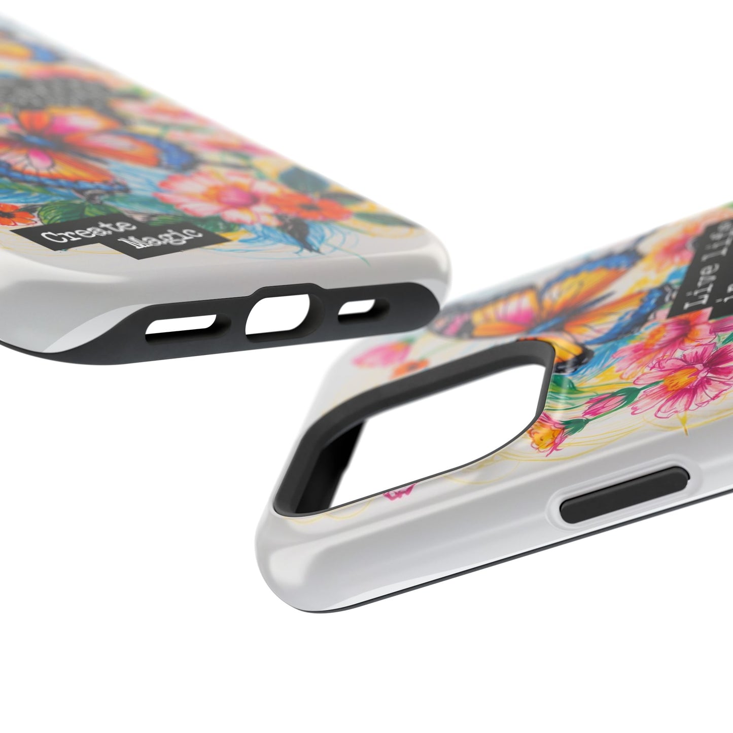 iPhone Cases - Colorful Butterfly and Flower Sketch - Impact - Resistant Cases - LucyKay store