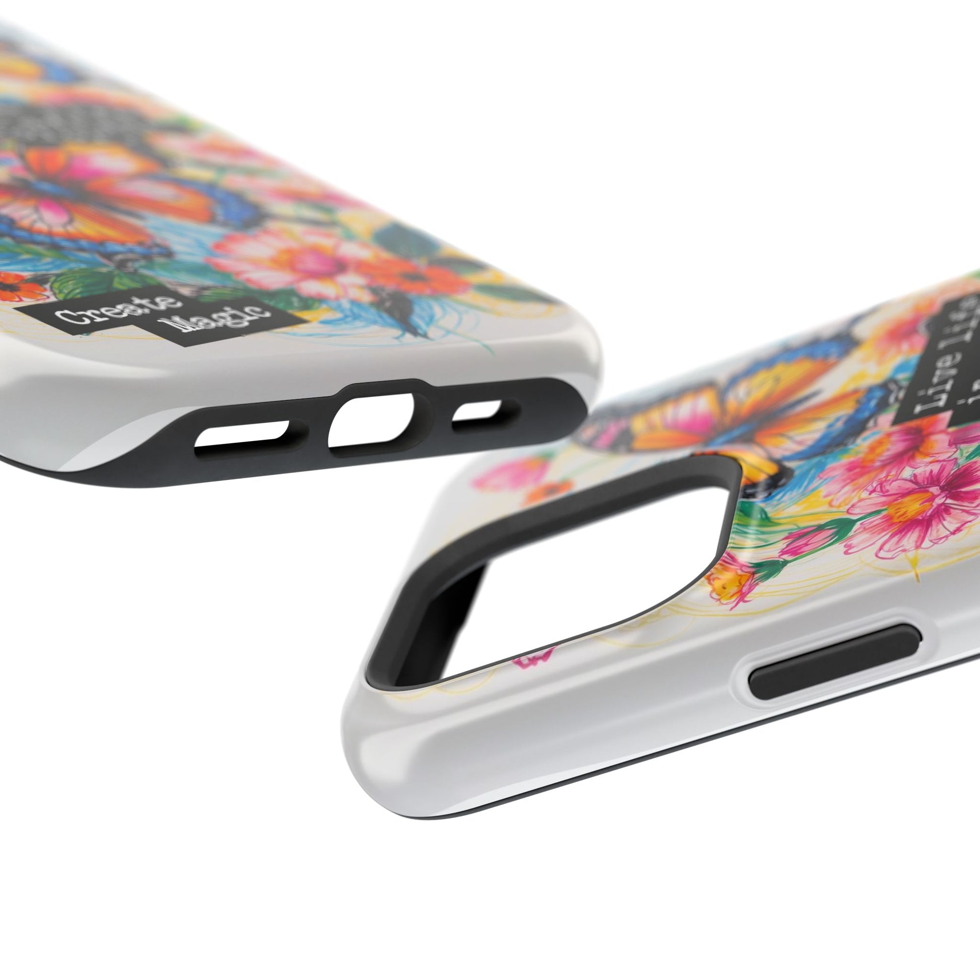iPhone Cases - Colorful Butterfly and Flower Sketch - Impact - Resistant Cases - LucyKay store