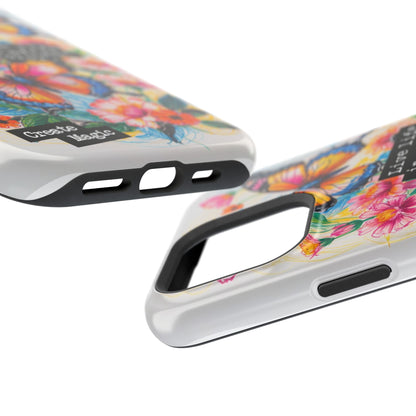 iPhone Cases - Colorful Butterfly and Flower Sketch - Impact - Resistant Cases - LucyKay store