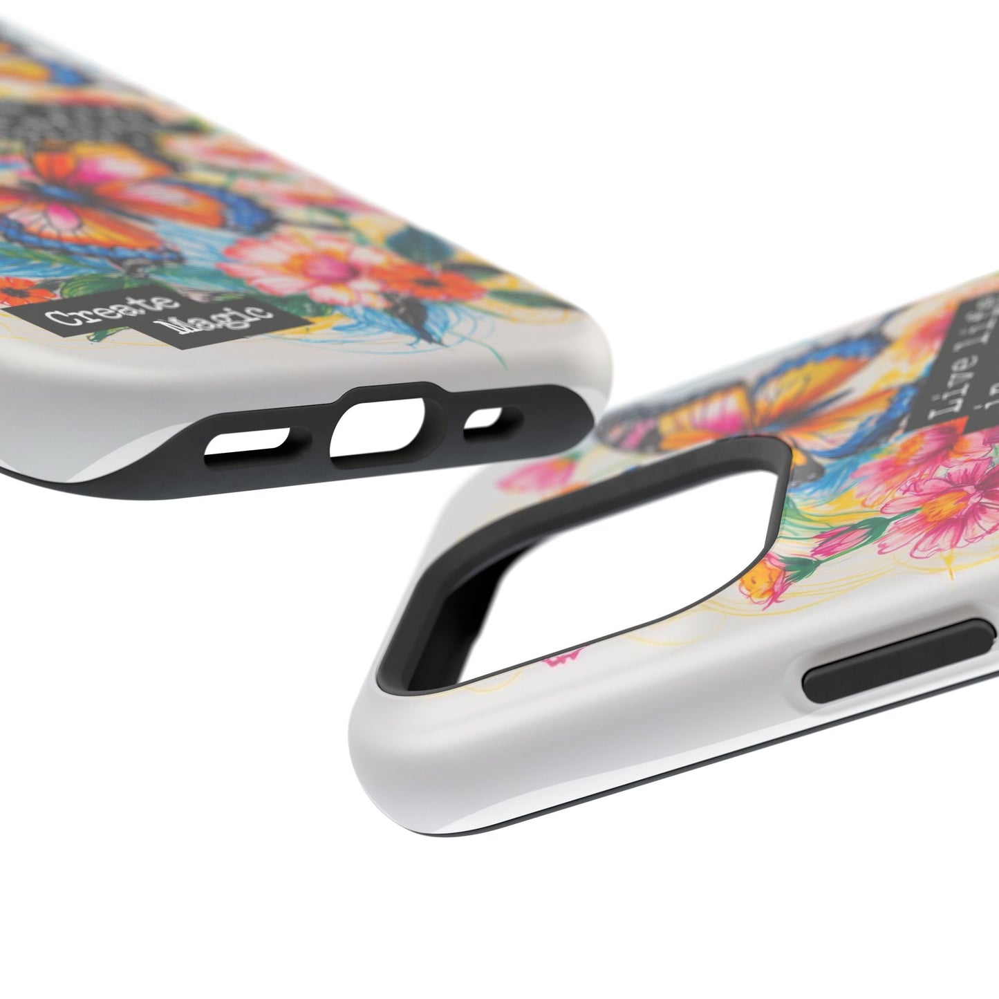 iPhone Cases - Colorful Butterfly and Flower Sketch - Impact - Resistant Cases - LucyKay store