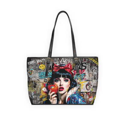 Pop Art Snow White Shoulder Bag | Urban Graffiti PU Leather - LucyKay store