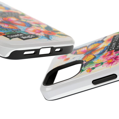 iPhone Cases - Colorful Butterfly and Flower Sketch - Impact - Resistant Cases - LucyKay store