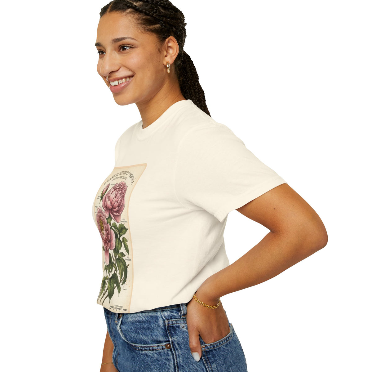 Botanical Peony T-Shirt - Vintage Floral Garment - Dyed Tee - LucyKay store