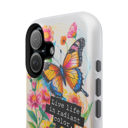 iPhone Cases - Colorful Butterfly and Flower Sketch - Impact - Resistant Cases - LucyKay store
