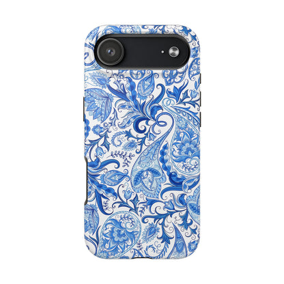 Blue Floral Paisley Tough Phone Case - 2 - Piece Protective - LucyKay store