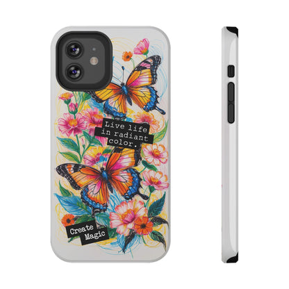 iPhone Cases - Colorful Butterfly and Flower Sketch - Impact - Resistant Cases - LucyKay store