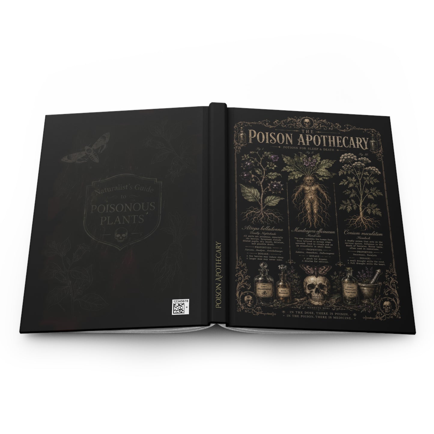 Dark Academia Vintage Botanical Journal – Witchcraft Gift for Her