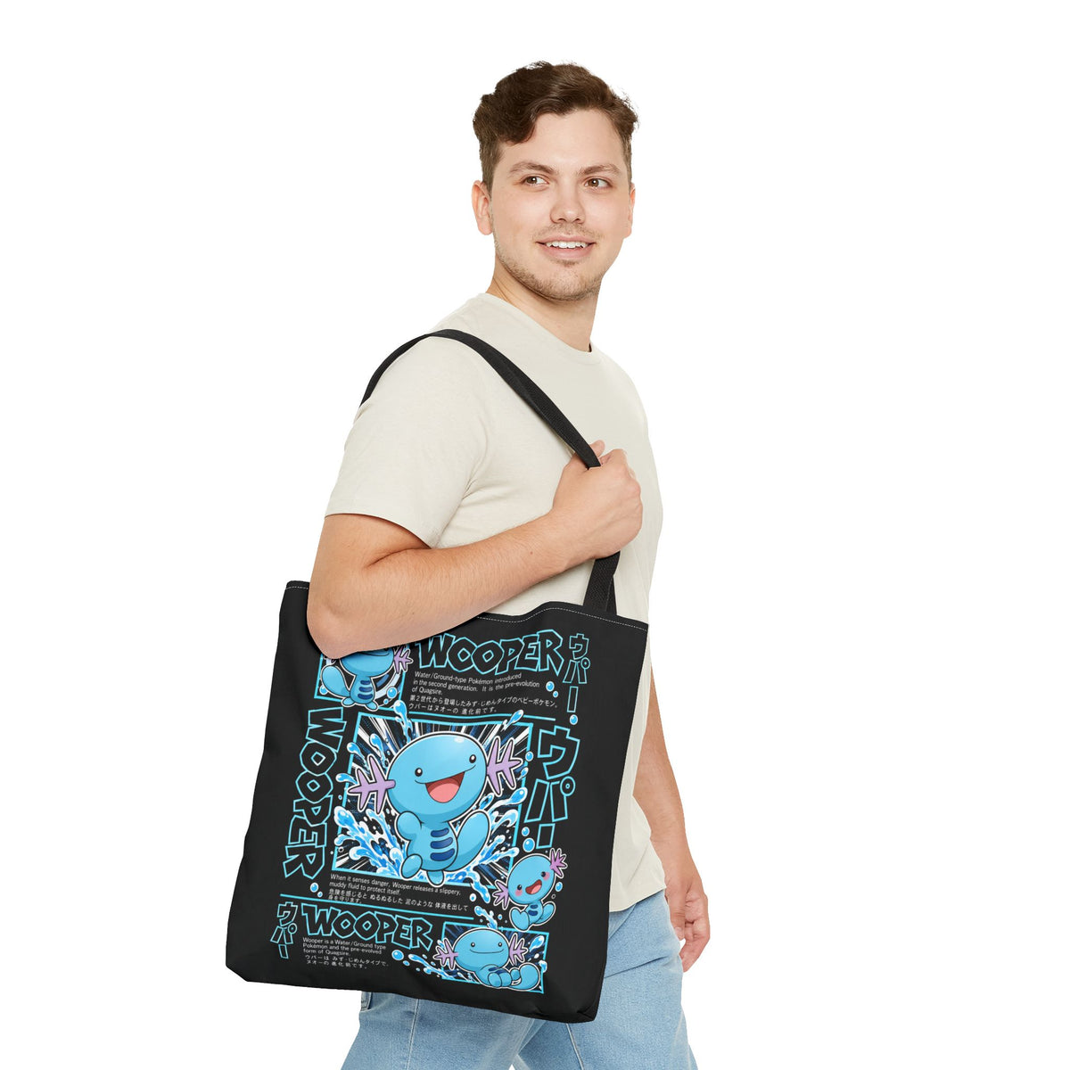Inspired Cute Blue Character Tote Bag