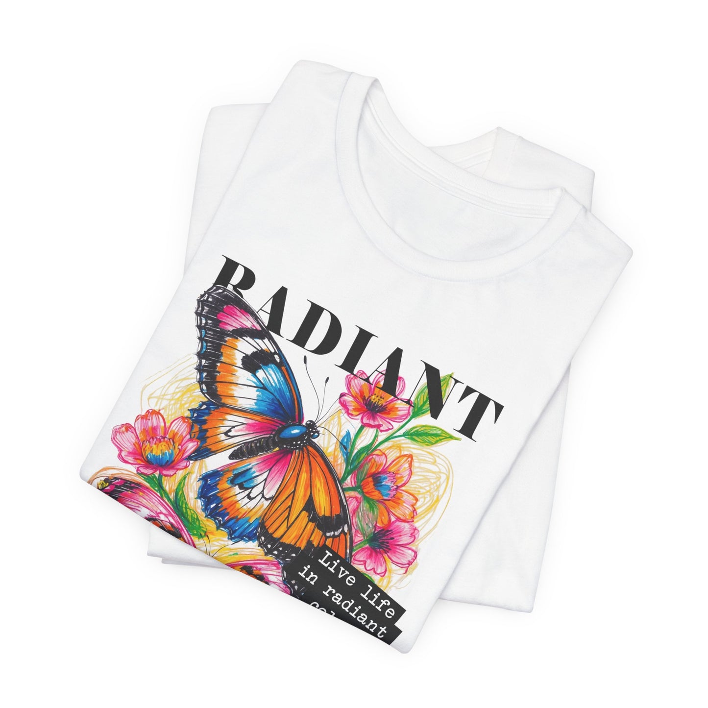 Butterfly Sketch T-Shirt | Colorful Positive Quote Graphic Tee - LucyKay store