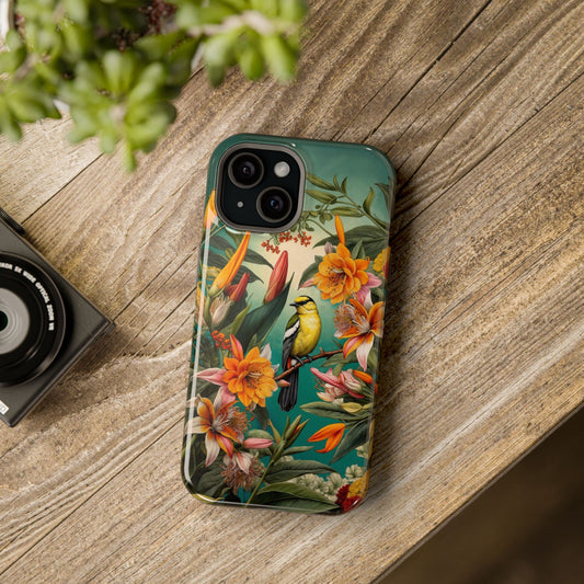 iPhone Case - Floral Bird Phone Case, Impact - Resistant Cover - LucyKay store