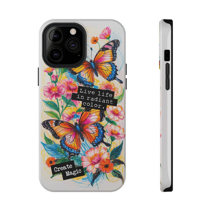 iPhone Cases - Colorful Butterfly and Flower Sketch - Impact - Resistant Cases - LucyKay store