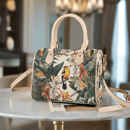 Tropical Bird & Botanical Print Satchel Handbag - LucyKay store