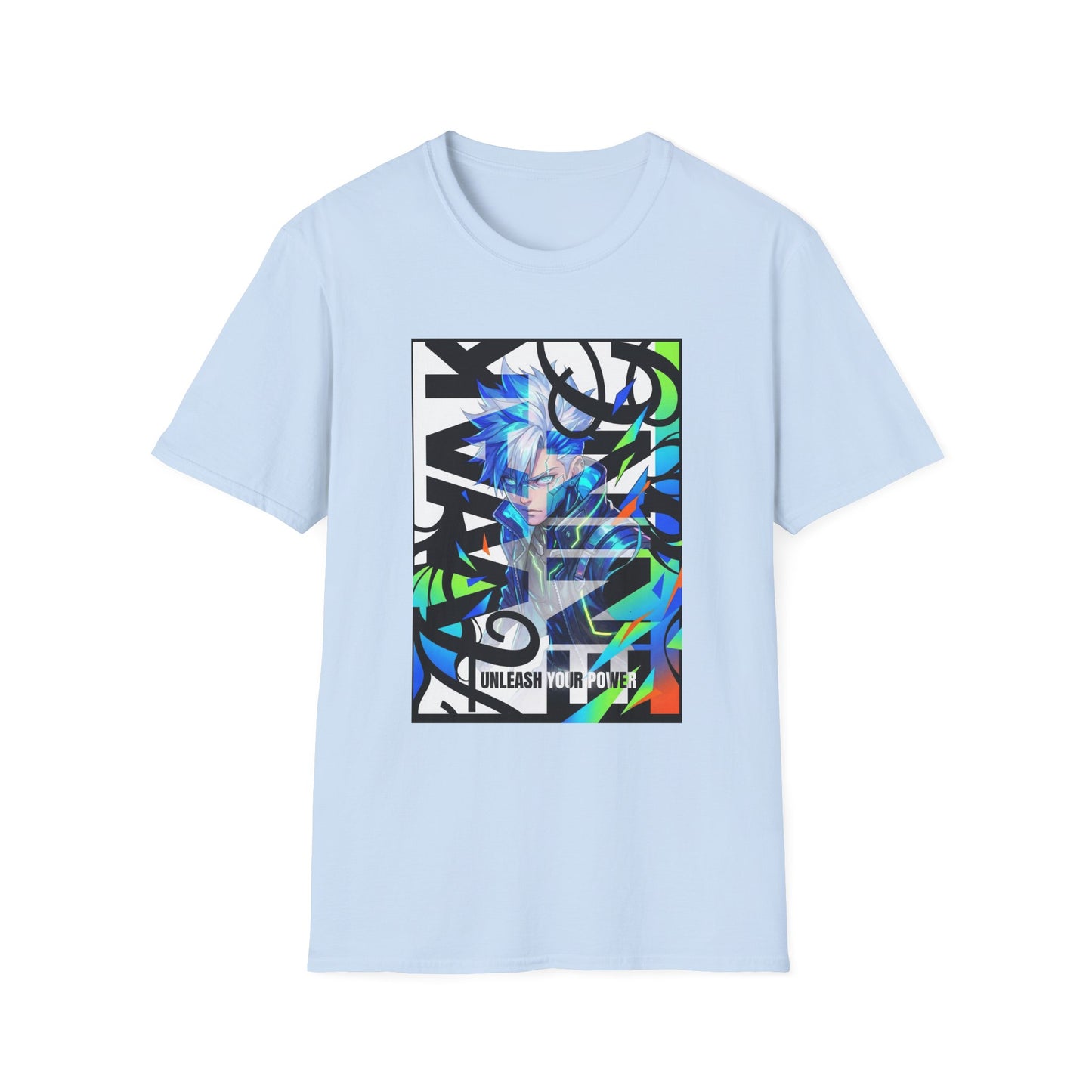 Neon Graffiti Anime T-Shirt | Abstract Street Art Portrait Tee - LucyKay store