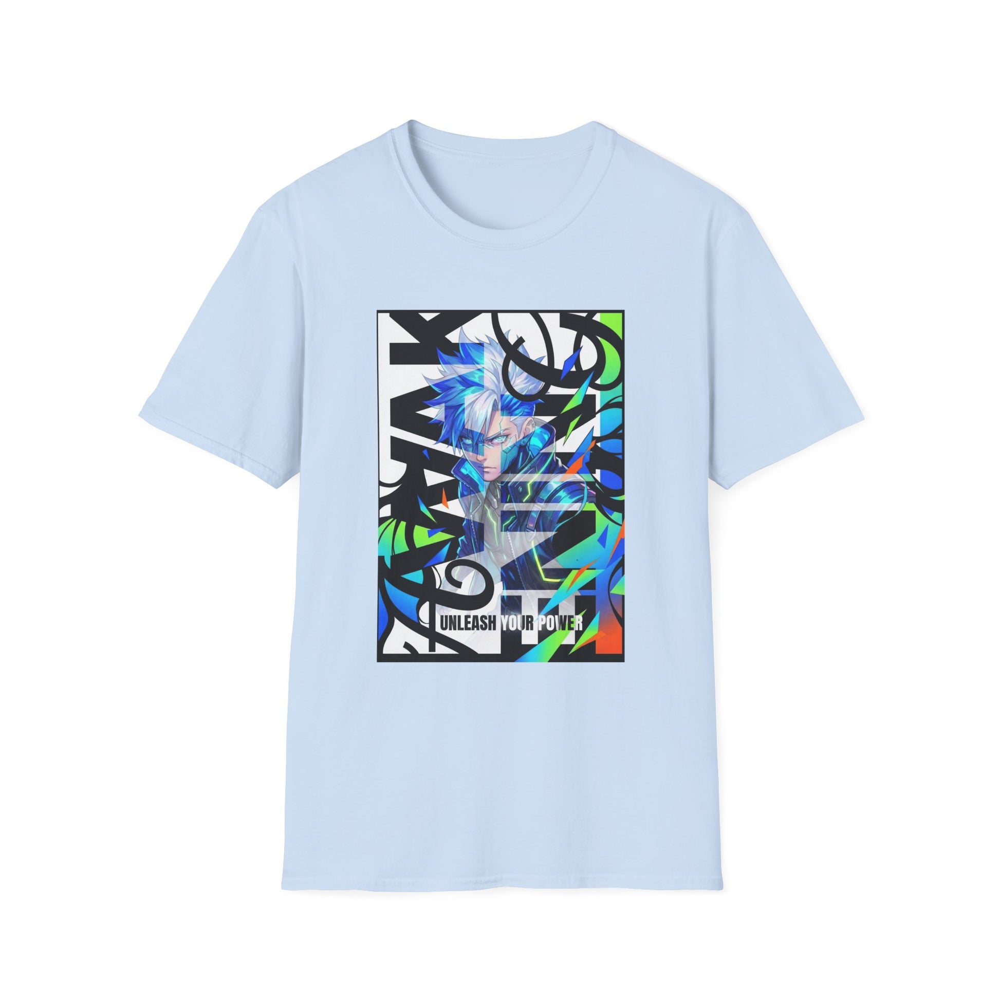 Neon Graffiti Anime T-Shirt | Abstract Street Art Portrait Tee - LucyKay store