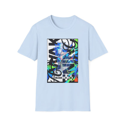 Neon Graffiti Anime T-Shirt | Abstract Street Art Portrait Tee - LucyKay store