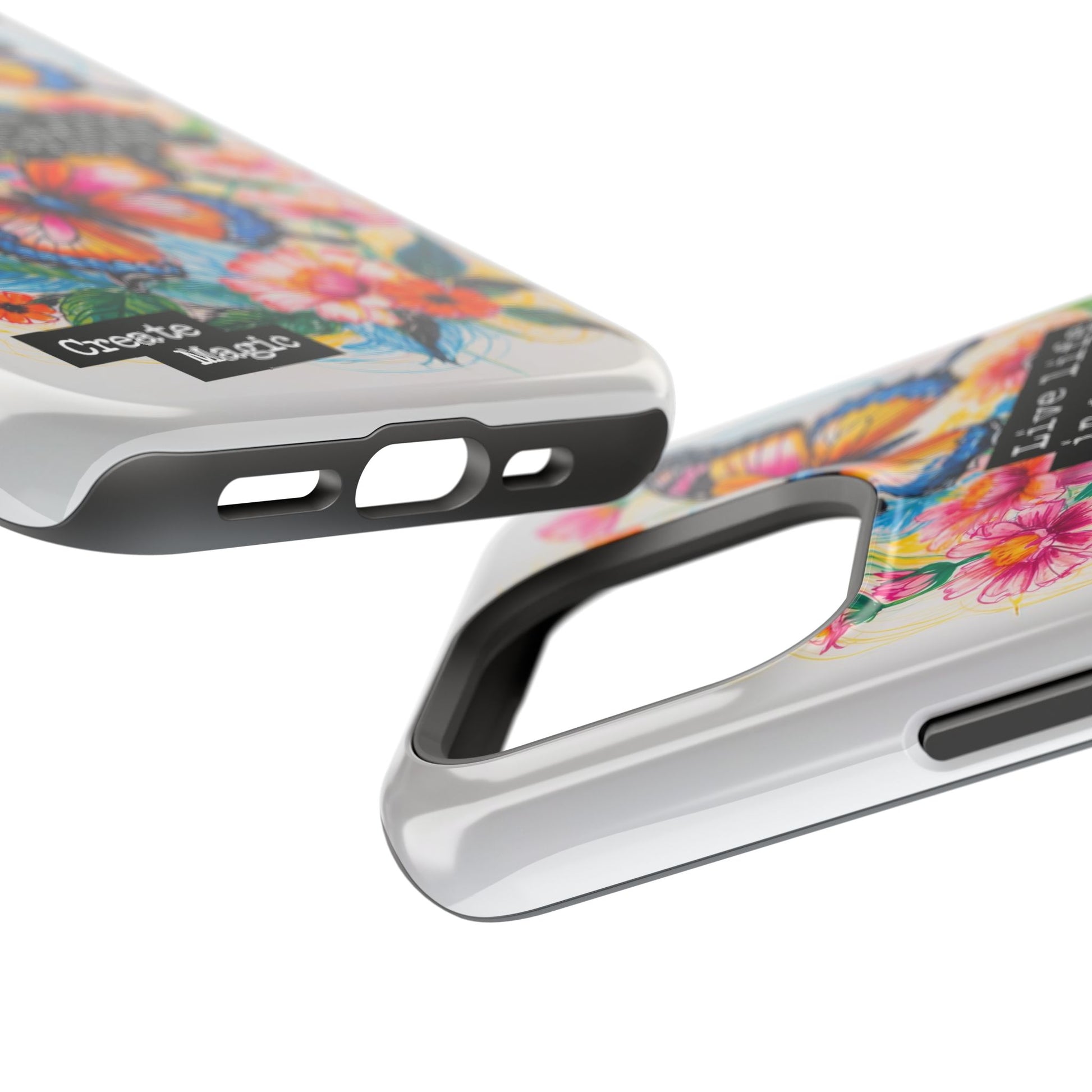 iPhone Cases - Colorful Butterfly and Flower Sketch - Impact - Resistant Cases - LucyKay store