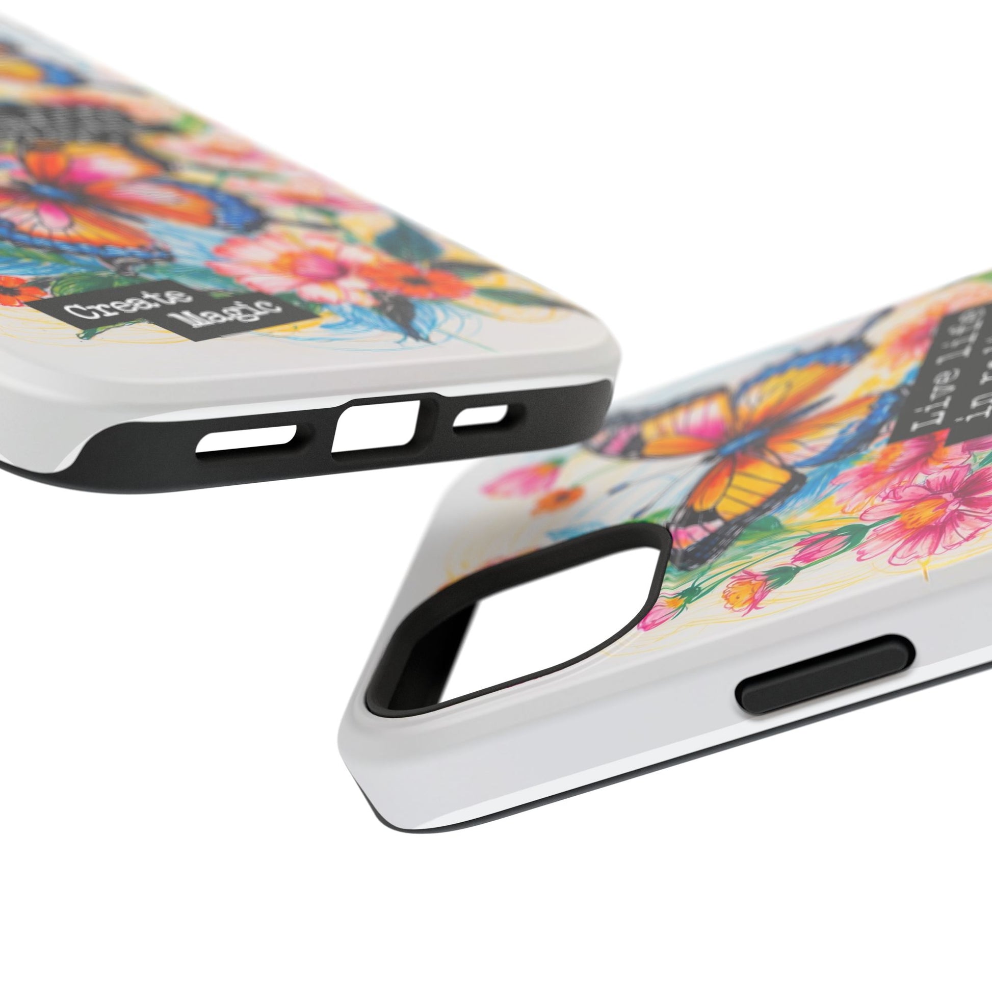 iPhone Cases - Colorful Butterfly and Flower Sketch - Impact - Resistant Cases - LucyKay store