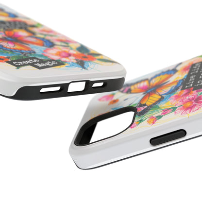iPhone Cases - Colorful Butterfly and Flower Sketch - Impact - Resistant Cases - LucyKay store