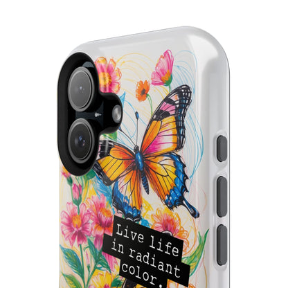 iPhone Cases - Colorful Butterfly and Flower Sketch - Impact - Resistant Cases - LucyKay store