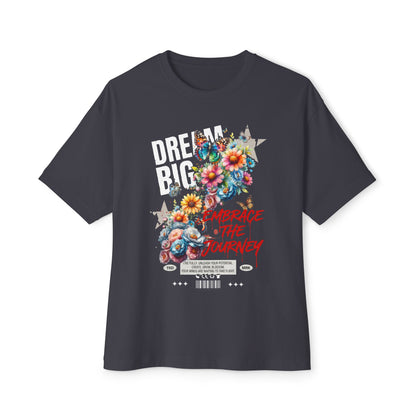 Dream Big Floral Graphic Tee – Oversized Boxy Fit - LucyKay store