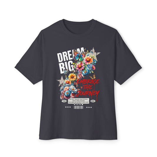 Dream Big Floral Graphic Tee – Oversized Boxy Fit - LucyKay store
