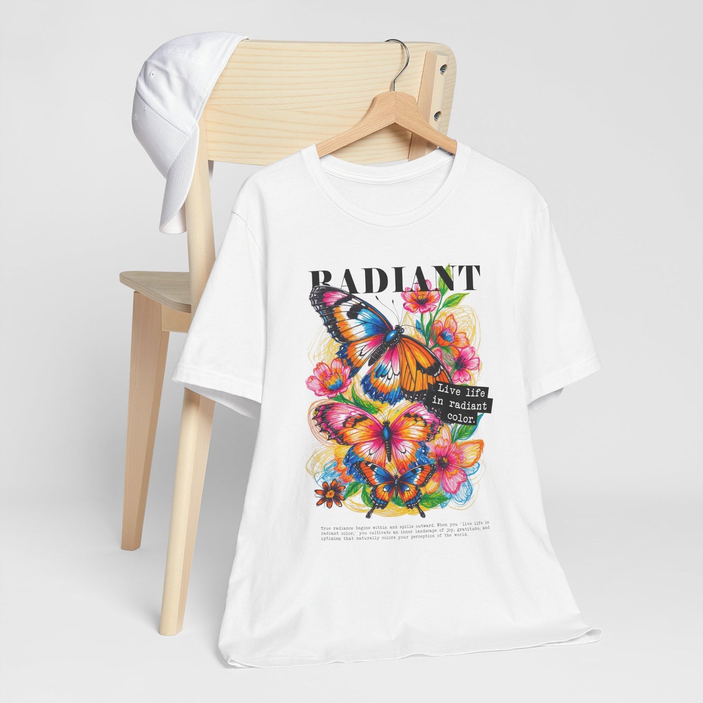 Butterfly Sketch T-Shirt | Colorful Positive Quote Graphic Tee - LucyKay store