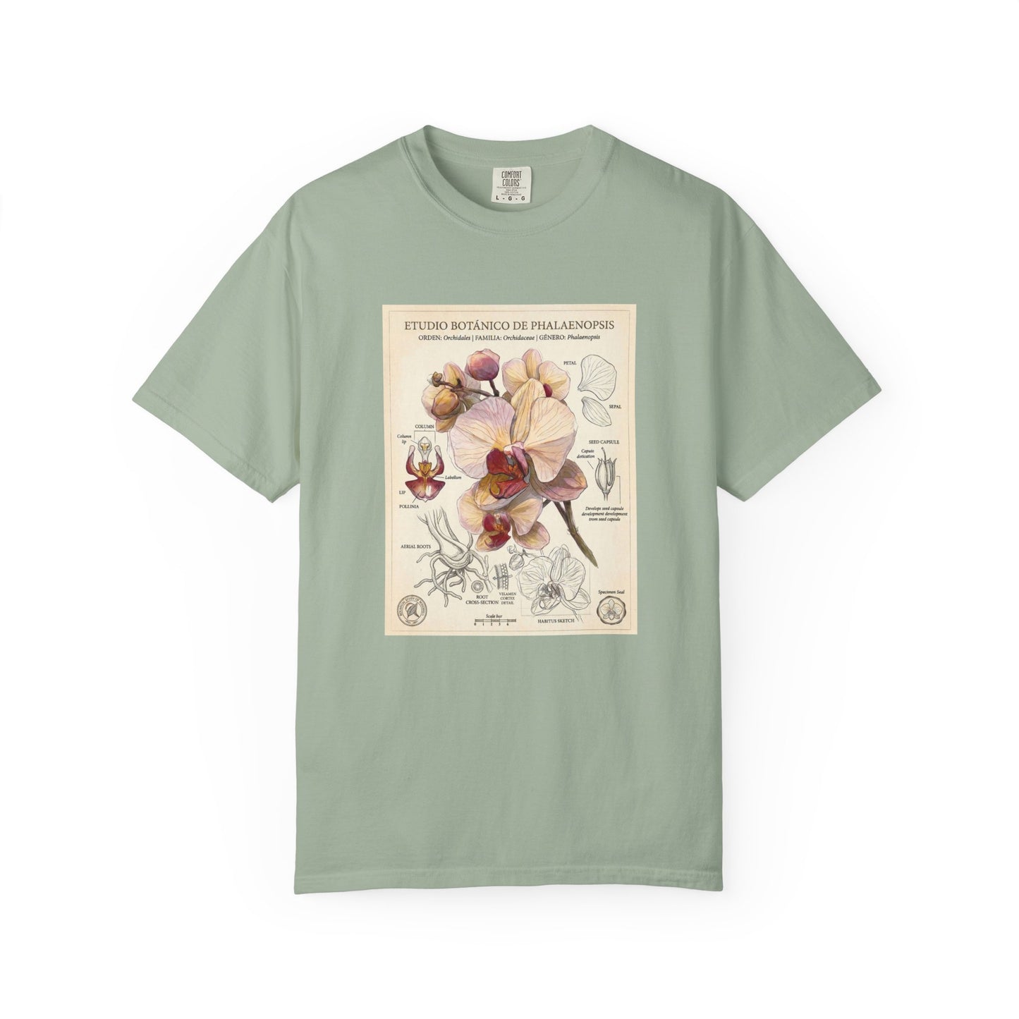 Vintage Botanical Orchid T-Shirt | Floral Graphic Tee - LucyKay store