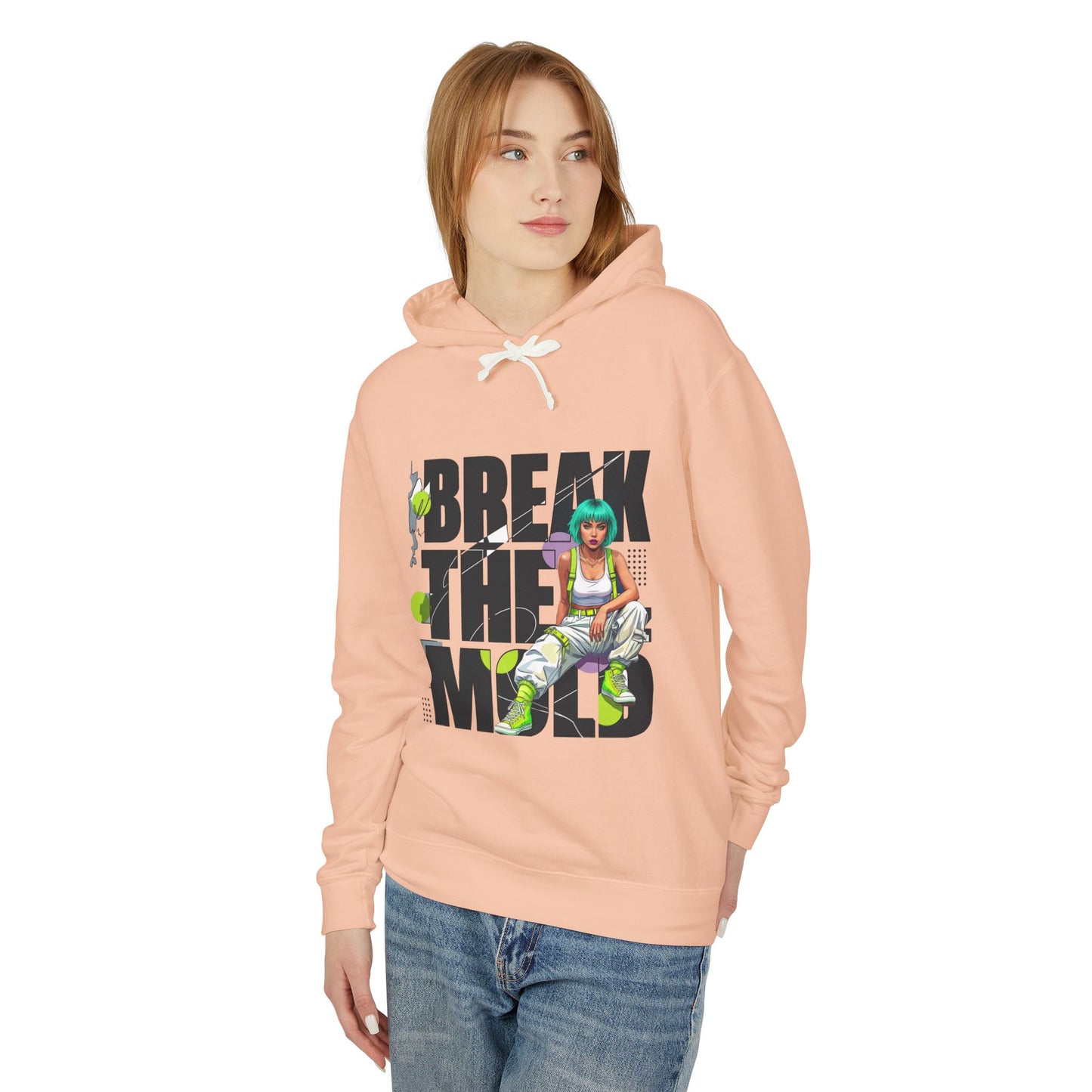 Break The Mold Hoodie | Bold Typography, Neon Accent - LucyKay store