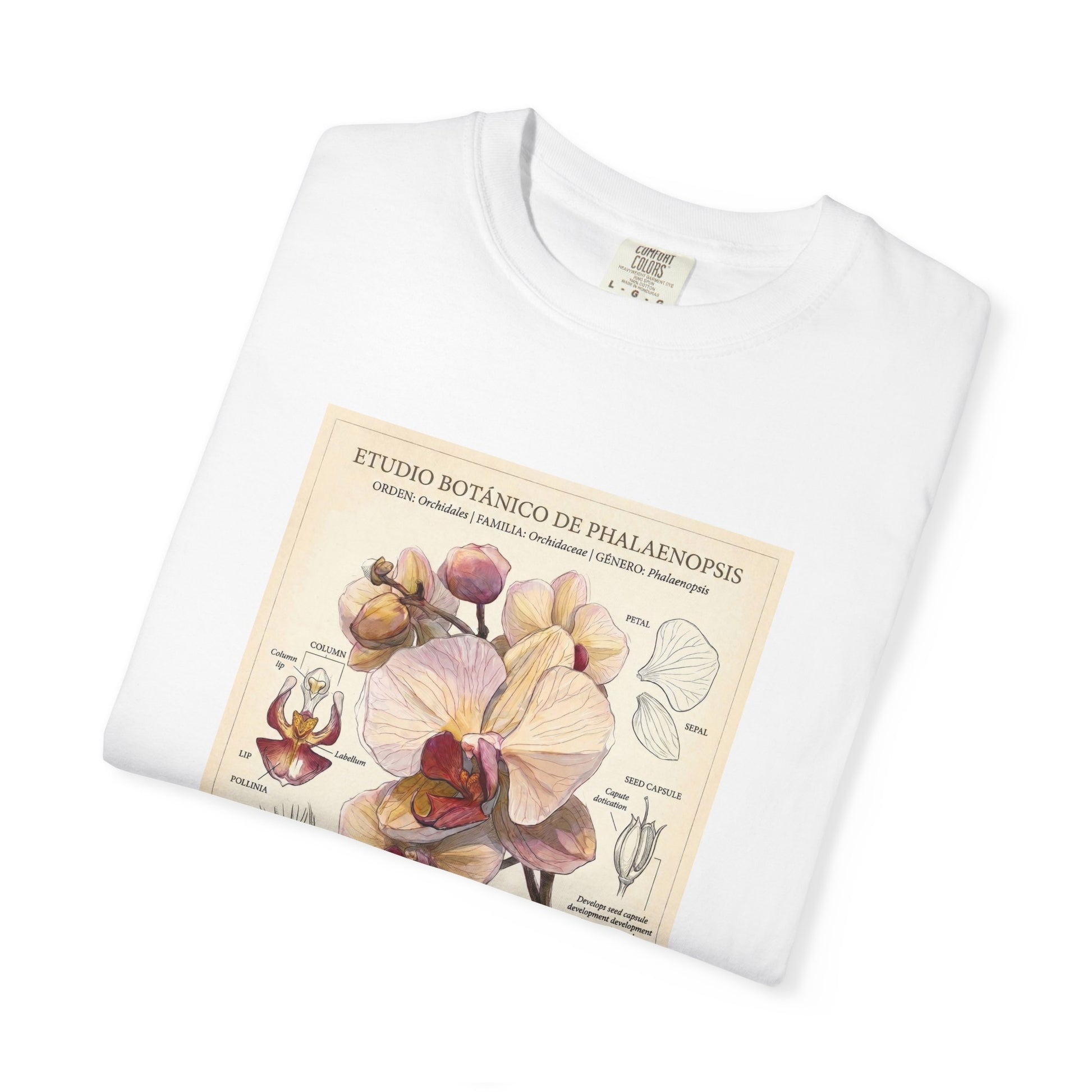 Vintage Botanical Orchid T-Shirt | Floral Graphic Tee - LucyKay store