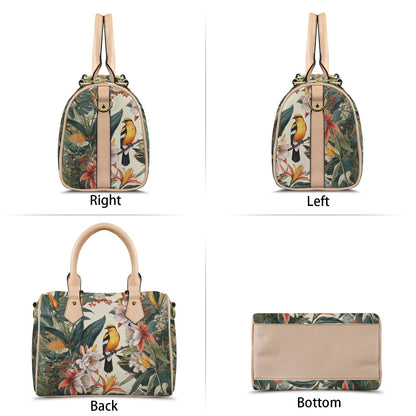 Tropical Bird & Botanical Print Satchel Handbag - LucyKay store