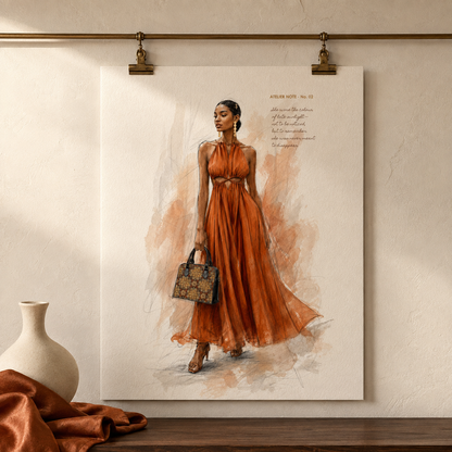 Fashion Illustration Art Print – Late Sunlight Watercolor Wall Art