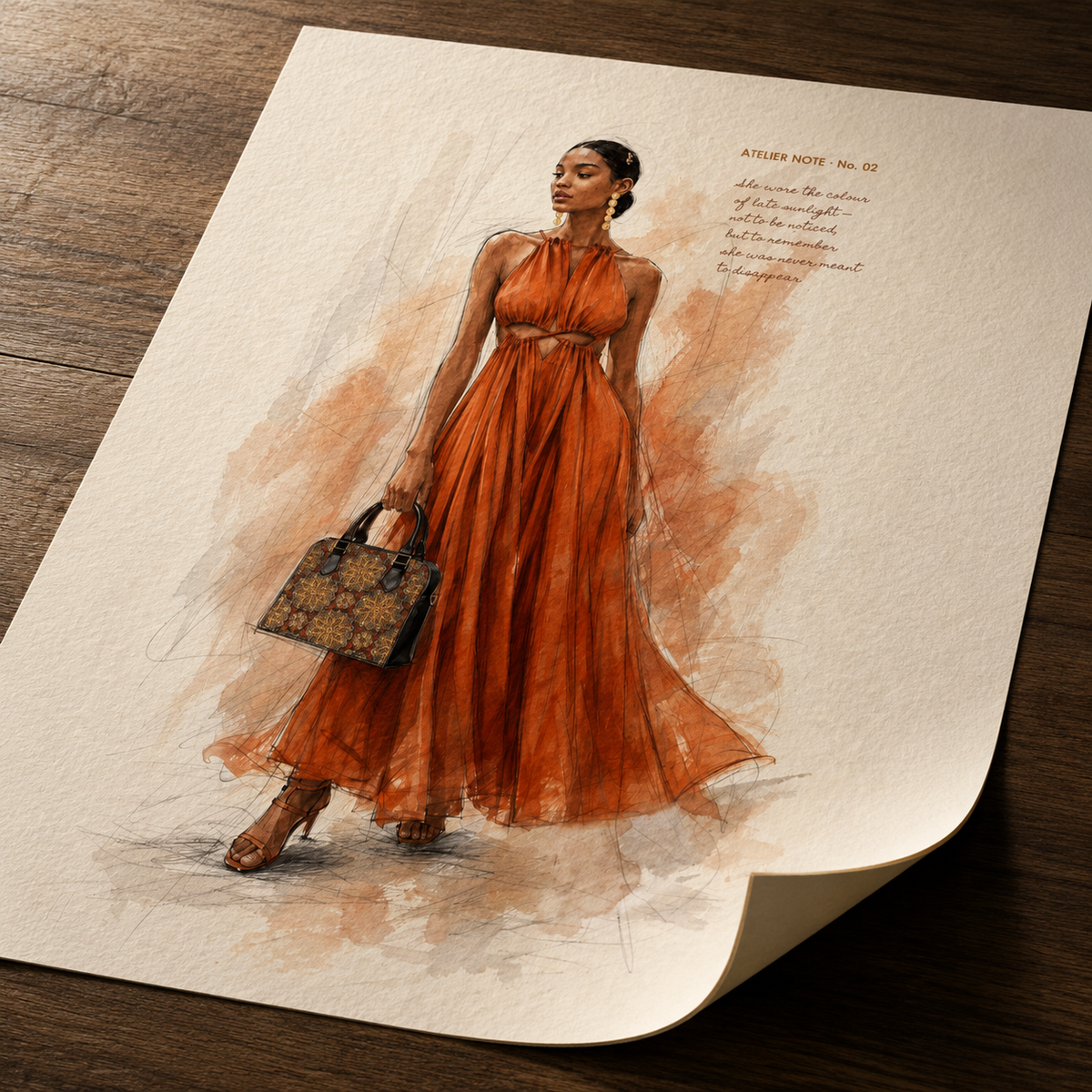 Fashion Illustration Art Print – Late Sunlight Watercolor Wall Art