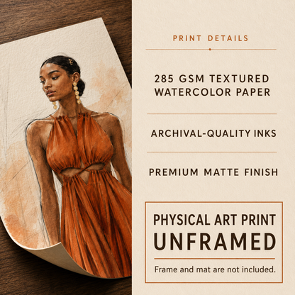 Fashion Illustration Art Print – Late Sunlight Watercolor Wall Art