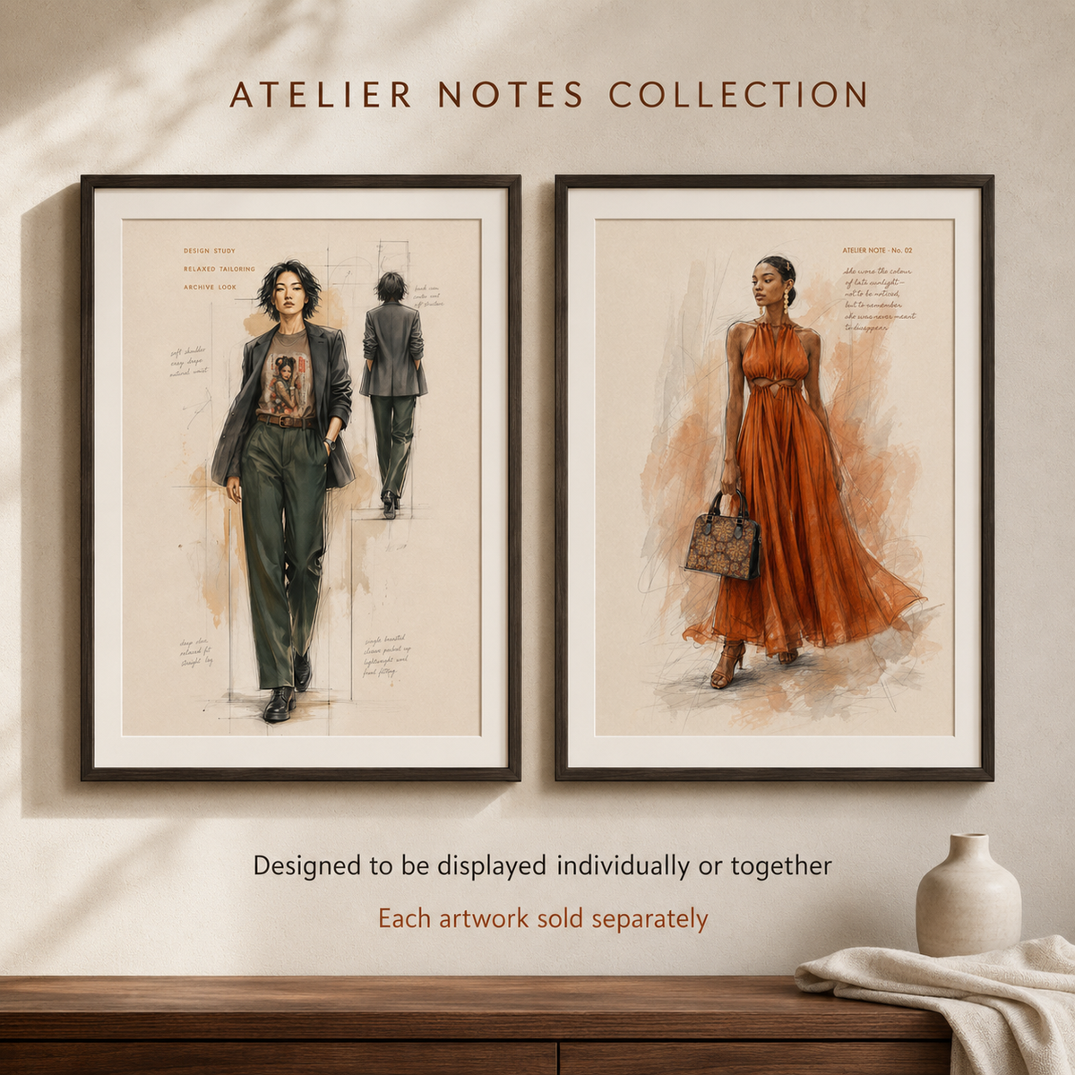 Fashion Illustration Art Print – Late Sunlight Watercolor Wall Art
