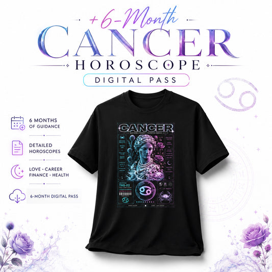 Cancer Zodiac Tee + 6-Month Horoscope & Style Guide Bundle