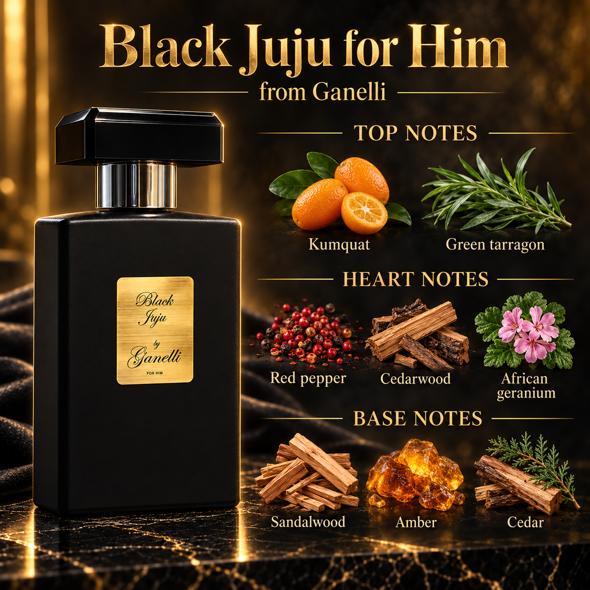 Black Juju for Him – Spicy Amber & Woody Men's Eau de Parfum