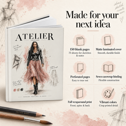 Personalized Hardcover Journal – Atelier Fashion Illustration Notebook