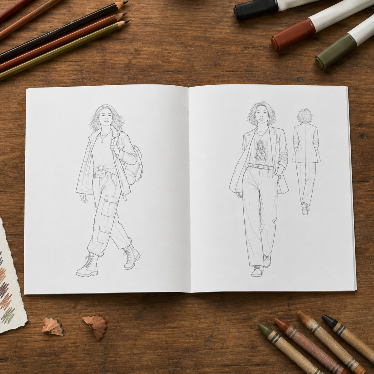 Fashion Illustration Coloring Book for Adults – 24 Original Designs