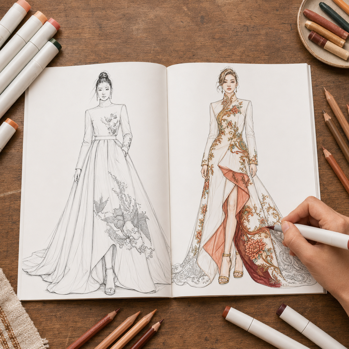 Fashion Illustration Coloring Book for Adults – 24 Original Designs