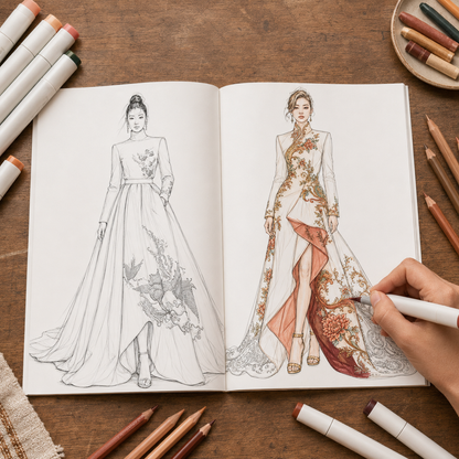 Fashion Illustration Coloring Book for Adults – 24 Original Designs