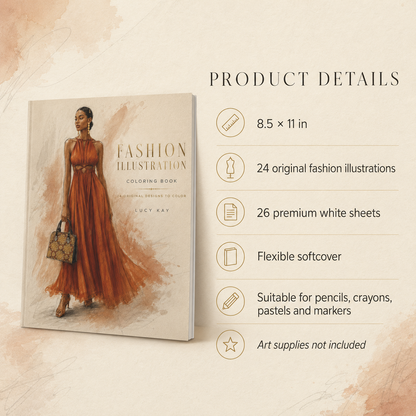Fashion Illustration Coloring Book for Adults – 24 Original Designs